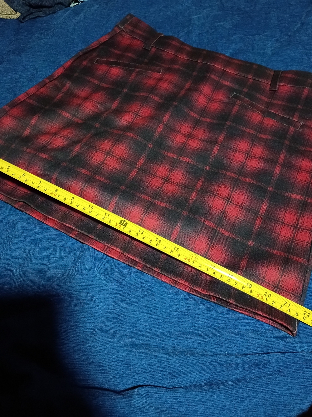 Maurices Red and Black Plaid Mini Skirt